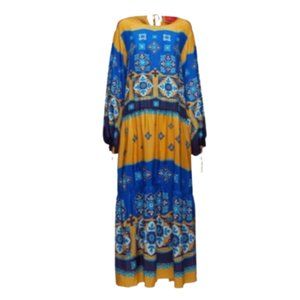 LA DoubleJ Blue and Yellow Maxi Dress